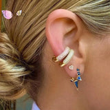 Gold-Plated Colorful Ear Cuff Crystal Cuffs - Women Punk & Rock Jewelry