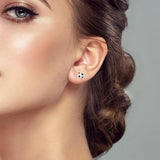 Football Soccer Ball Silver Stud Earrings for Women Girls