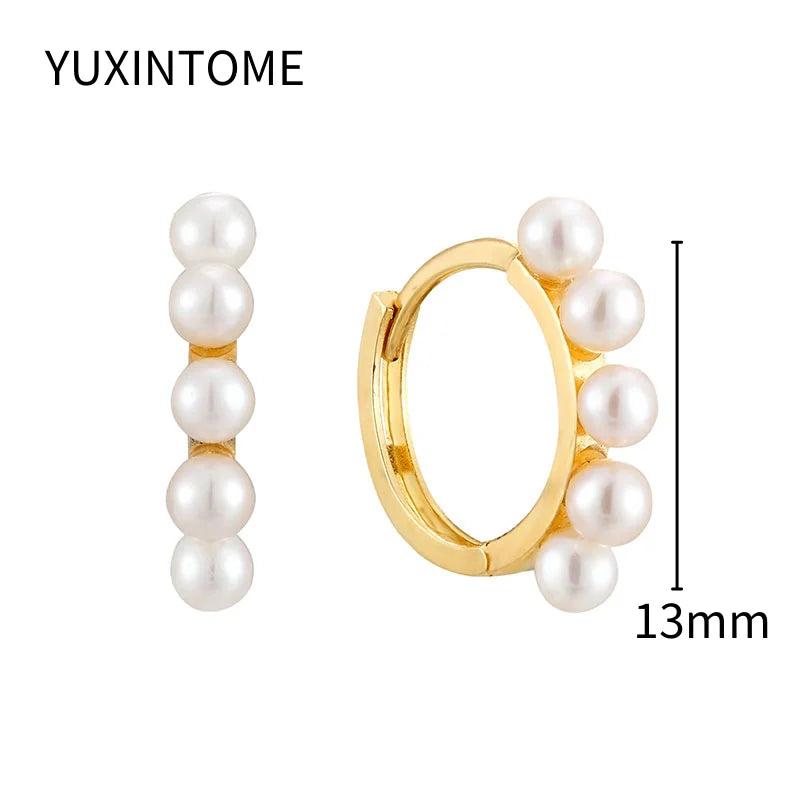 925 Silver Pearls Hoop Earrings For Women - Fine Jewelry