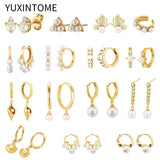 925 Silver Pearls Hoop Earrings For Women - Fine Jewelry