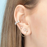 925 Silver Pearls Hoop Earrings For Women - Fine Jewelry
