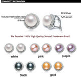925 Silver Vintage Style Pearl Diamond Stud Earrings