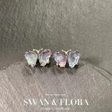 Natural Fluorite 925 Sterling Silver Stud Earrings