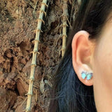 Natural Fluorite 925 Sterling Silver Stud Earrings