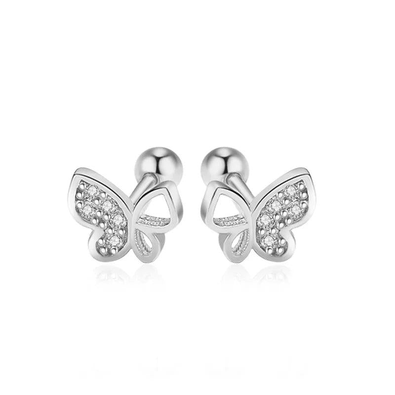 TrustDavis Butterfly CZ Stud Earrings Wedding Jewelry