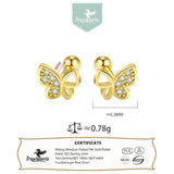 TrustDavis Butterfly CZ Stud Earrings Wedding Jewelry
