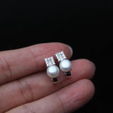 925 Silver Clip-On Freshwater Pearl Earrings for Women