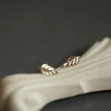 French Temperament Leaf Stud Earrings 925 Sterling Silver