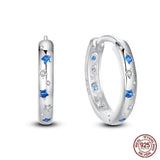 Sterling Silver Star Earrings Zircon Ear Studs Wedding Jewelry Gift