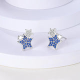 Sterling Silver Star Earrings Zircon Ear Studs Wedding Jewelry Gift