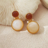Vintage Resin Drop Earrings 925 Silver Needle Women Girl Party Accessories