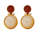 Vintage Resin Drop Earrings 925 Silver Needle Women Girl Party Accessories