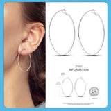 925 Silver Double Hoop Earrings Sparkling Pave Stud Earring