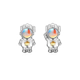 TrustDavis 925 Silver Astronaut Moonstone Earrings For Daughter Birthday Gift
