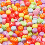 100pcs 4x7mm Candy Colored Alphabet Beads for DIY Jewelry Making