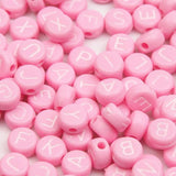 100pcs 4x7mm Candy Colored Alphabet Beads for DIY Jewelry Making