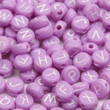 100pcs 4x7mm Candy Colored Alphabet Beads for DIY Jewelry Making