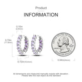 925 Silver Purple U Shape Earrings for Women Wedding Engagement