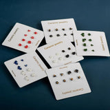 4pcs Ceramic Stud Earrings Anti Allergic Needle Plated Porcelain Gift Set