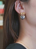 Retro Metal Heart Bow Earrings for Women