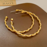 925 Silver Needle Big Hoop Earrings For Women Party Gift Daily Wearing