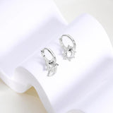 Moon Star Earrings 925 Silver Hoops for Women