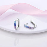 925 Sterling Silver Heart Moon Earrings for Women