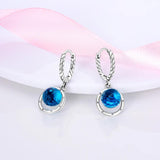 925 Sterling Silver Heart Moon Earrings for Women