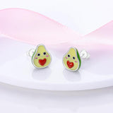 925 Silver Radiant Heart Diamond Stud Earrings Feather Crystal Ball Hoop