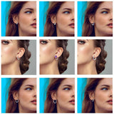 925 Silver Hoop Earrings Pave CZ Fine Jewelry