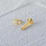 2 pcs Opal Cartilage Sterling Silver Stud Earrings Wedding Jewelry