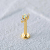 2 pcs Opal Cartilage Sterling Silver Stud Earrings Wedding Jewelry