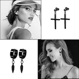 12 Pairs Stainless Steel Earrings Set Street Pop Hip Hop Jewelry Piercings