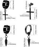 12 Pairs Stainless Steel Earrings Set Street Pop Hip Hop Jewelry Piercings