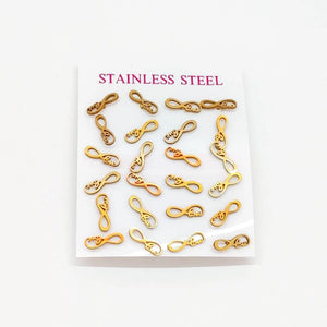 12 Pairs Titanium Mini Stud Earrings Set for Women Kids