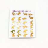 12 Pairs Titanium Mini Stud Earrings Set for Women Kids