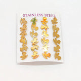 12 Pairs Titanium Mini Stud Earrings Set for Women Kids