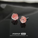 Sterling Silver Flower Rose Multilayer Petal Earrings