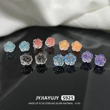 Sterling Silver Flower Rose Multilayer Petal Earrings