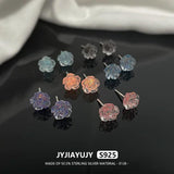 Sterling Silver Flower Rose Multilayer Petal Earrings
