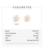Sterling Silver Flower Rose Multilayer Petal Earrings