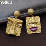 925 Silver Needle Asymmetrical Drop Earrings