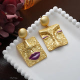 925 Silver Needle Asymmetrical Drop Earrings