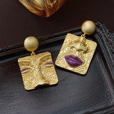 925 Silver Needle Asymmetrical Drop Earrings