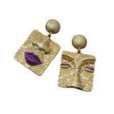 925 Silver Needle Asymmetrical Drop Earrings