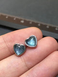 Aquamarine 925 Sterling Silver Stud Earrings For Women Jewelry Gift