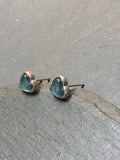 Aquamarine 925 Sterling Silver Stud Earrings For Women Jewelry Gift