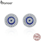 925 Sterling Silver Zircon Evil Eye Lucky Eye Stud Earrings