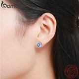 925 Sterling Silver Zircon Evil Eye Lucky Eye Stud Earrings