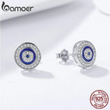 925 Sterling Silver Zircon Evil Eye Lucky Eye Stud Earrings